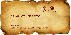 Kindler Mietta névjegykártya